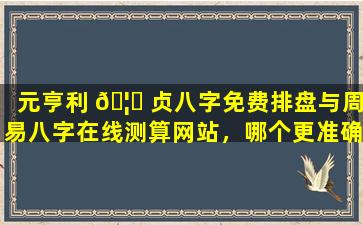 元亨利 🦋 贞八字免费排盘与周易八字在线测算网站，哪个更准确